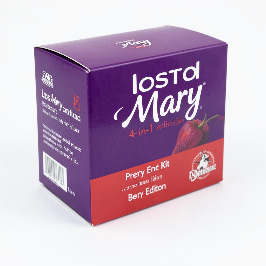A Lost Mary 4-in-1 Prefilled Kit Berry Edition box in rich purple and red tones on a clean white background